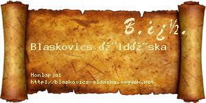 Blaskovics Áldáska névjegykártya